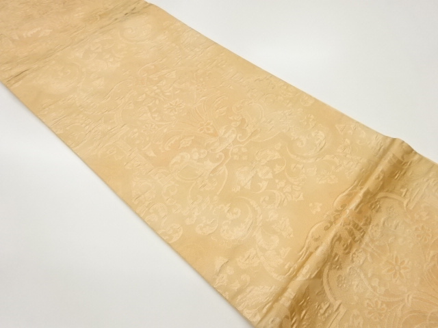 JAPANESE FUKURO OBI / MATELASSE / WOVEN FLOWER ARABESQUE